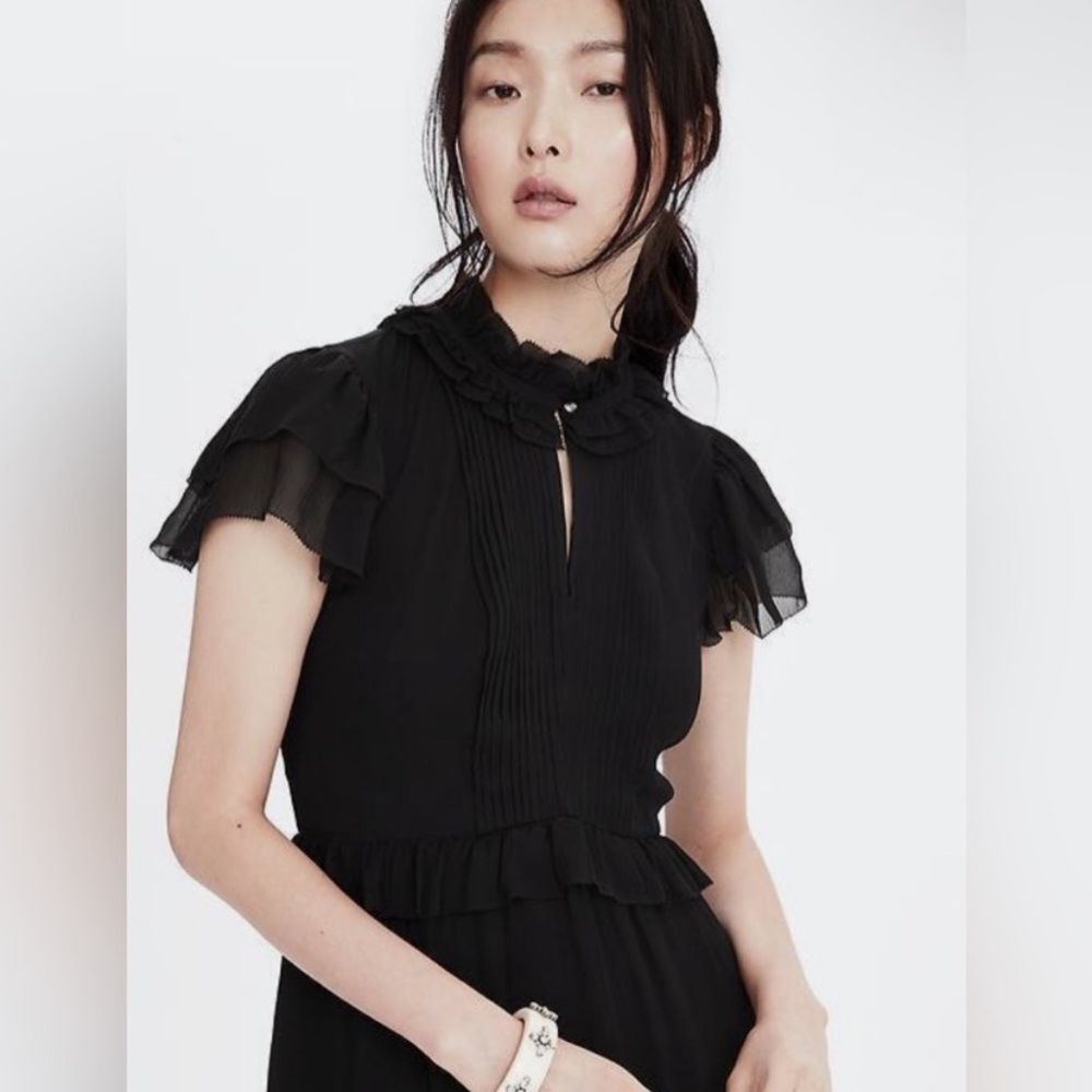 Banana Republic Heritage Pleated Ruffle Neck Dress - Picture 14 of 14